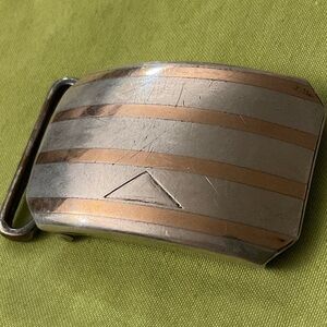 Hickok Sterling Silver 14K Gold Inlay Western Americana Belt Buckle